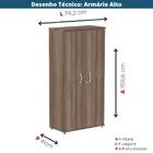 Armário Alto P25 Pandin 80 Cm (largura) Em Mdp Cor Walnut Com