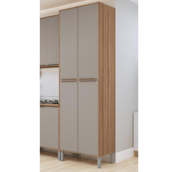 Armário Alto Paneleiro 4 Portas 5 Prateleiras Multiuso Organi