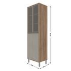 Armário Alto Paneleiro 4 Portas Vidro Fumê 5 Prateleiras Mult