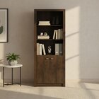 Armário Alto Para Escritório 171,5x60cm Com 2 Portas E 5 Prat