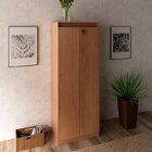 Armário Alto Para Escritório 2 Portas Com Chave Amêndoa