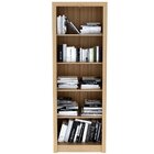 Armário Alto Para Escritório 2 Portas E 5 Prateleiras Amêndoa