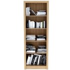 Armário Alto Para Escritório 2 Portas E 5 Prateleiras Amêndoa