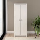 Armário Alto Para Escritório 2 Portas E 5 Prateleiras Branco