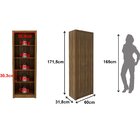 Armário Alto Para Escritório 2 Portas E 5 Prateleiras Nogal