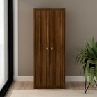 Armário Alto Para Escritório 2 Portas E 5 Prateleiras Nogal