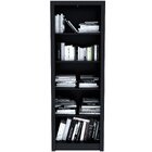 Armário Alto Para Escritório 2 Portas E 5 Prateleiras Preto