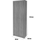 Armário Alto Para Escritório 2 Portas E 5 Prateleiras Preto