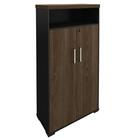 Armário Alto Para Escritório 89cm Tamburato A06 Marrom/preto