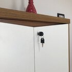 Armário Alto Para Escritório Com Chave 2 Portas Freijó/branco