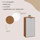 Armário Alto Para Escritório Com Chave 2 Portas Freijó/branco