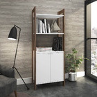 Armário Alto Para Escritório Home Office Az1009 Mdp Branco/no