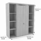 Armário Alto Pe50 Pandin 140 Cm (largura) Em Mdp Cor Noce Nar