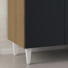 Armário Andréia E Balcão Com Pia 120cm Manu Preto/amêndoa - A