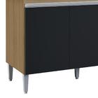 Armário Andréia E Balcão Sem Tampo 120cm Manu Preto/amêndoa -