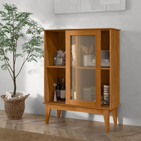 Armário Aparador 1 Porta 2 Prateleiras Organizador Multiuso S