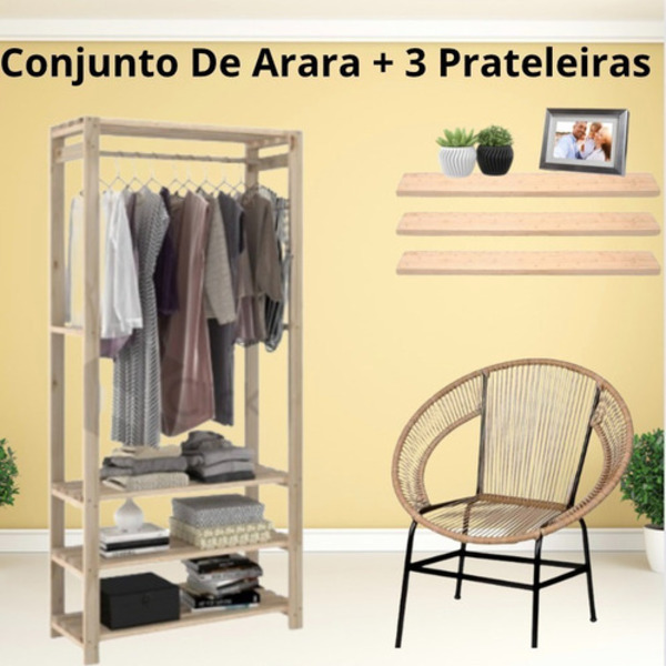 Armário Aparador + Expositor Aéreo Para Quarto Planejado Esti