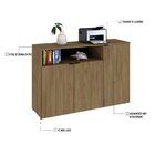 Armário Aparador Com 3 Portas E Nicho 89,5cm X 135cm X 42cm V