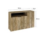 Armário Aparador Com 3 Portas E Nicho 89,5x135x42cm Carvalho