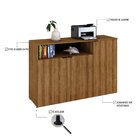 Armário Aparador Com 3 Portas E Nicho 89,5x135x42cm Mel / Pre