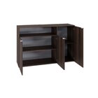 Armário Aparador Com 3 Portas E Nicho 89,5x135x42cm Nogal /br