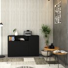 Armário Aparador Com 3 Portas E Nicho 89,5x135x42cm Preto Onix