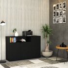 Armário Aparador Com 3 Portas E Nicho 89,5x135x42cm Preto Onix