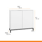 Armário Aparador Multiuso Moderno 90 X 81 Cm 2 Portas Push Md