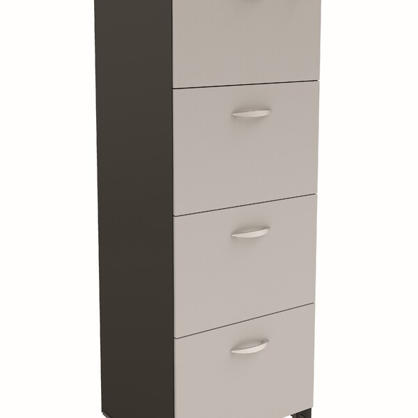 Armário Arquivo 4 Gavetas Pasta Suspensa Com Chave Cinza Com