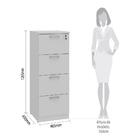 Armário Arquivo Com Chave 4 Gavetas 46,5cm Multimóveis Cr2514