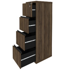 Armário Arquivo Para Escritório 04 Gavetas 140 Cm Y37 A02 Nog
