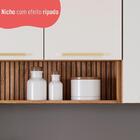 Armário Avelã 1200mm 3 Portas Com Nicho Mel E Branco