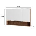 Armário Avelã 1200mm 3 Portas Com Nicho Mel E Branco