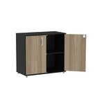 Armario Baixo 02 Portas Pivotante Ab700mx-32 Preto/ Naturalle