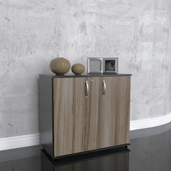 Armario Baixo 02 Portas Pivotante Ab700mx-32 Preto/walnut