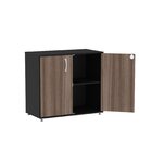 Armario Baixo 02 Portas Pivotante Ab700mx-32 Preto/walnut