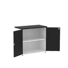 Armário Baixo 02 Portas Pivotante Ab700p25 Branco/preto