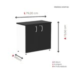 Armário Baixo 02 Portas Pivotante Ab700p25 Branco/preto