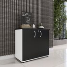 Armário Baixo 02 Portas Pivotante Ab700p25 Branco/preto