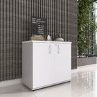 Armário Baixo 02 Portas Pivotante Ab700p25 Cinza/branco