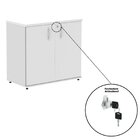 Armário Baixo 02 Portas Pivotante Ab700p25 Cinza/branco