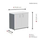 Armário Baixo 02 Portas Pivotante Ab700p25 Grafito/cinza