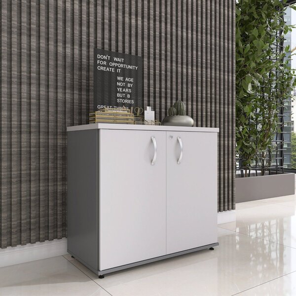 Armário Baixo 02 Portas Pivotante Ab700p25 Grafito/cinza