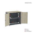 Armário Baixo 02 Portas Pivotante Ab700p25 Grafito/nogueira C