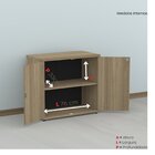 Armário Baixo 02 Portas Pivotante Ab700p25 Noce Naturalle