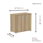 Armário Baixo 02 Portas Pivotante Ab700p25 Noce Naturalle