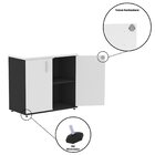 Armário Baixo 02 Portas Pivotante Ab700p25 Preto/branco