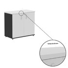 Armário Baixo 02 Portas Pivotante Ab700p25 Preto/cinza