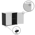 Armário Baixo 02 Portas Pivotante Ab700p25 Preto/cinza