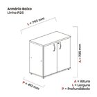 Armário Baixo 02 Portas Pivotante Ab700p25 Preto/noce Natural